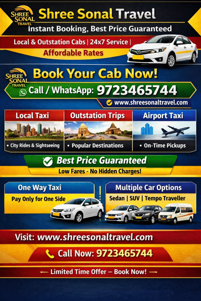 Taxi Service in Rajkot – Book Affordable Cab in 2 Minutes | 24×7 Available